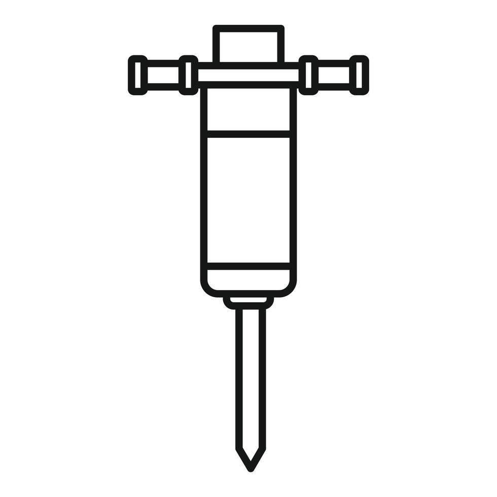 Coal hand drill machine icon, outline style vector