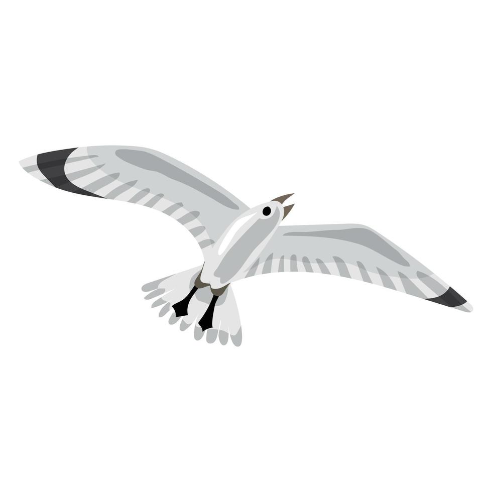 Seagull icon, cartoon style vector