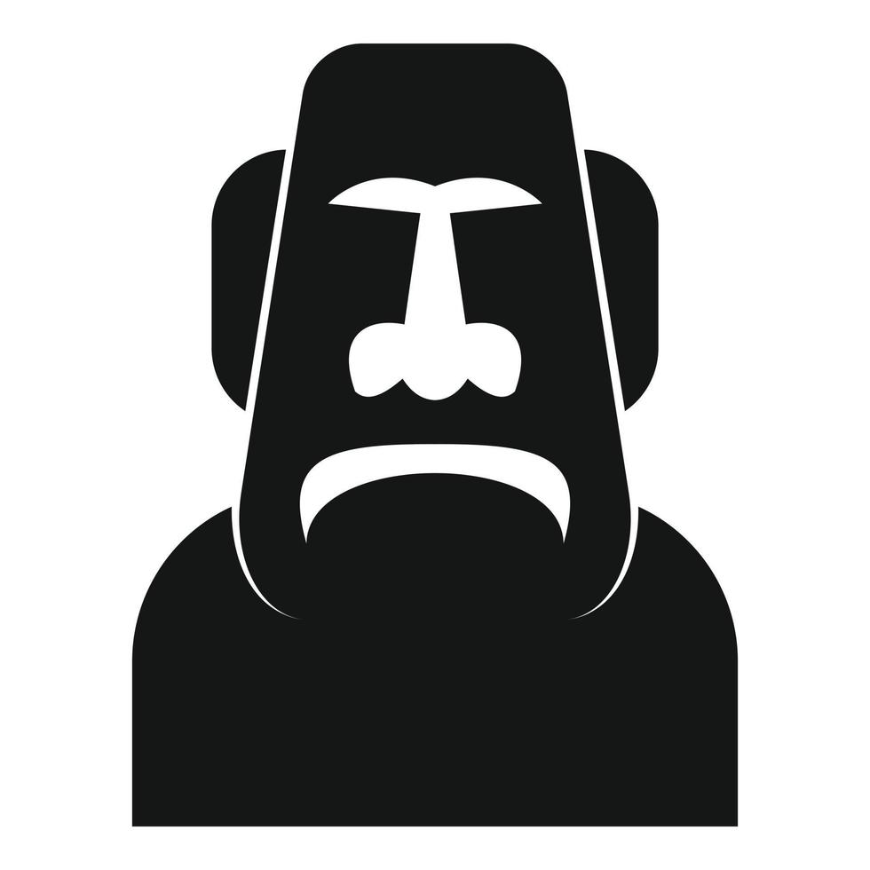 Spirituality moai head icon, simple style vector