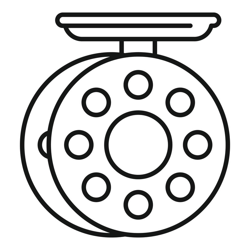 Catch fishing reel icon, outline style vector