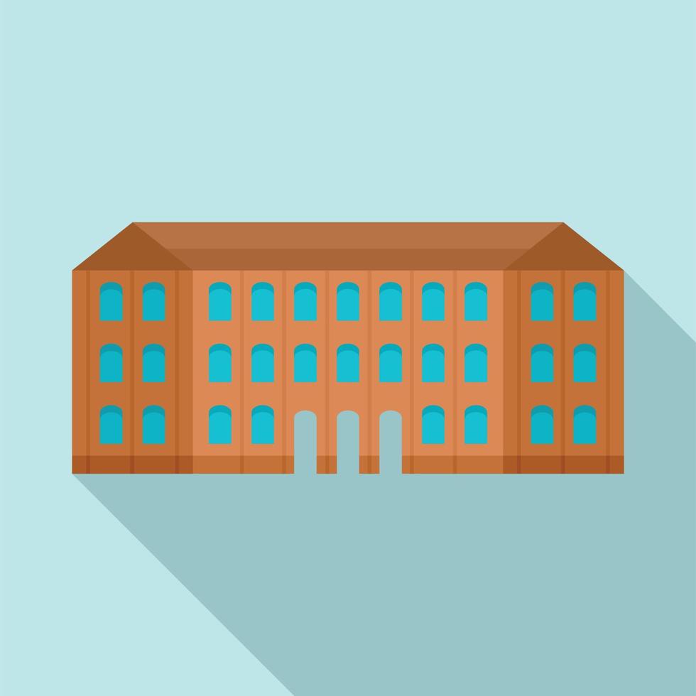 Historical vintage old building icon, flat style vector