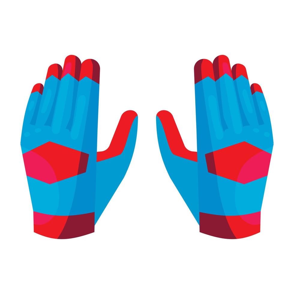 guantes del icono del portero, estilo de dibujos animados vector