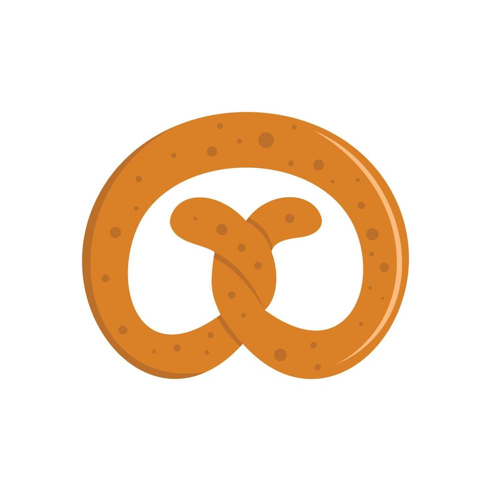 Pretzel icon, flat style. vector