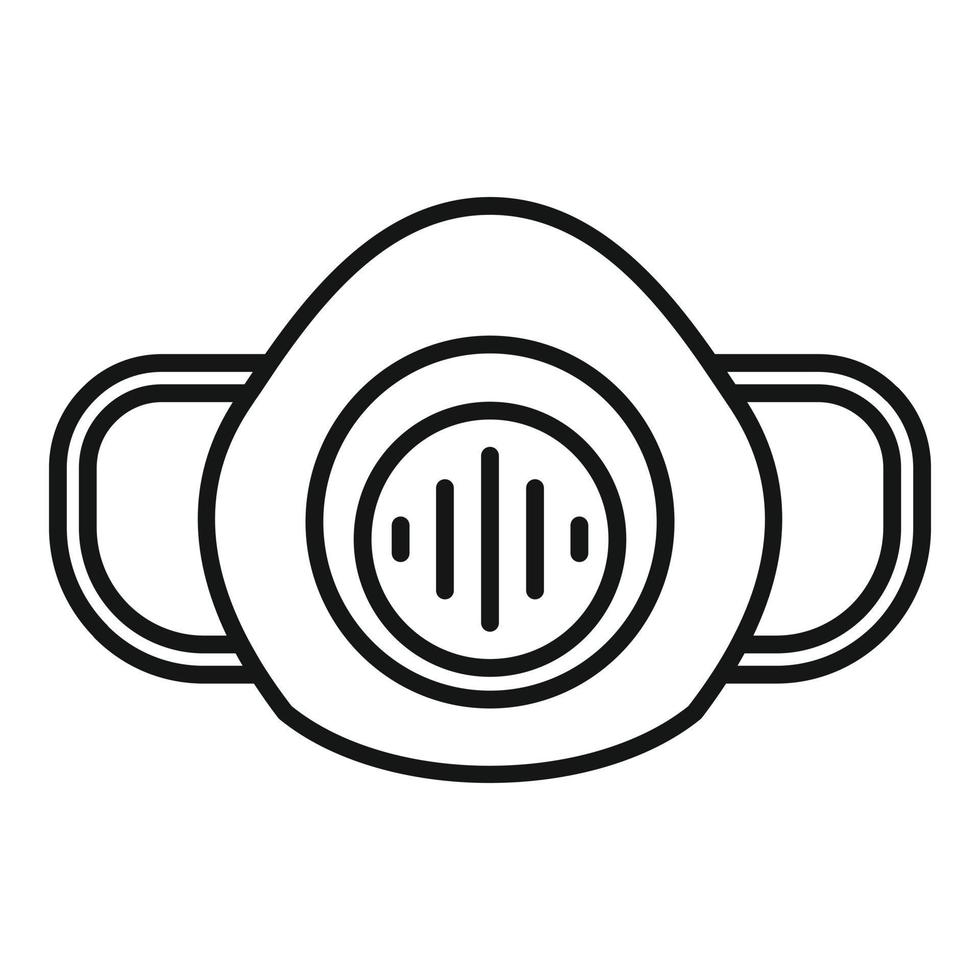 Biohazard mask icon, outline style vector