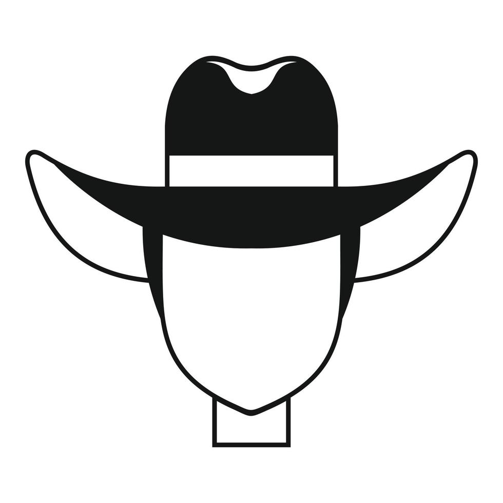 icono de sombrero de vaquero, estilo simple vector