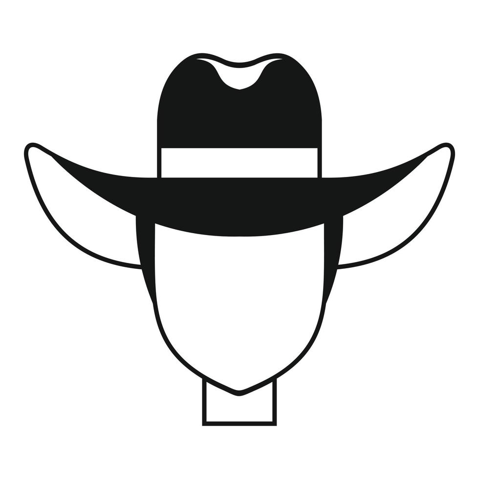 Cowboy hat icon, simple style vector