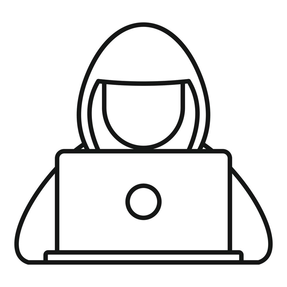 icono de hacker hood, estilo de contorno vector