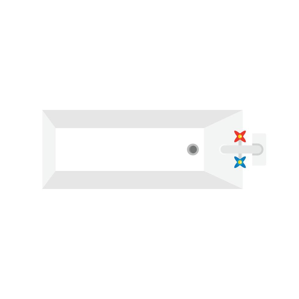 Top view of bathtube icon, flat style vector