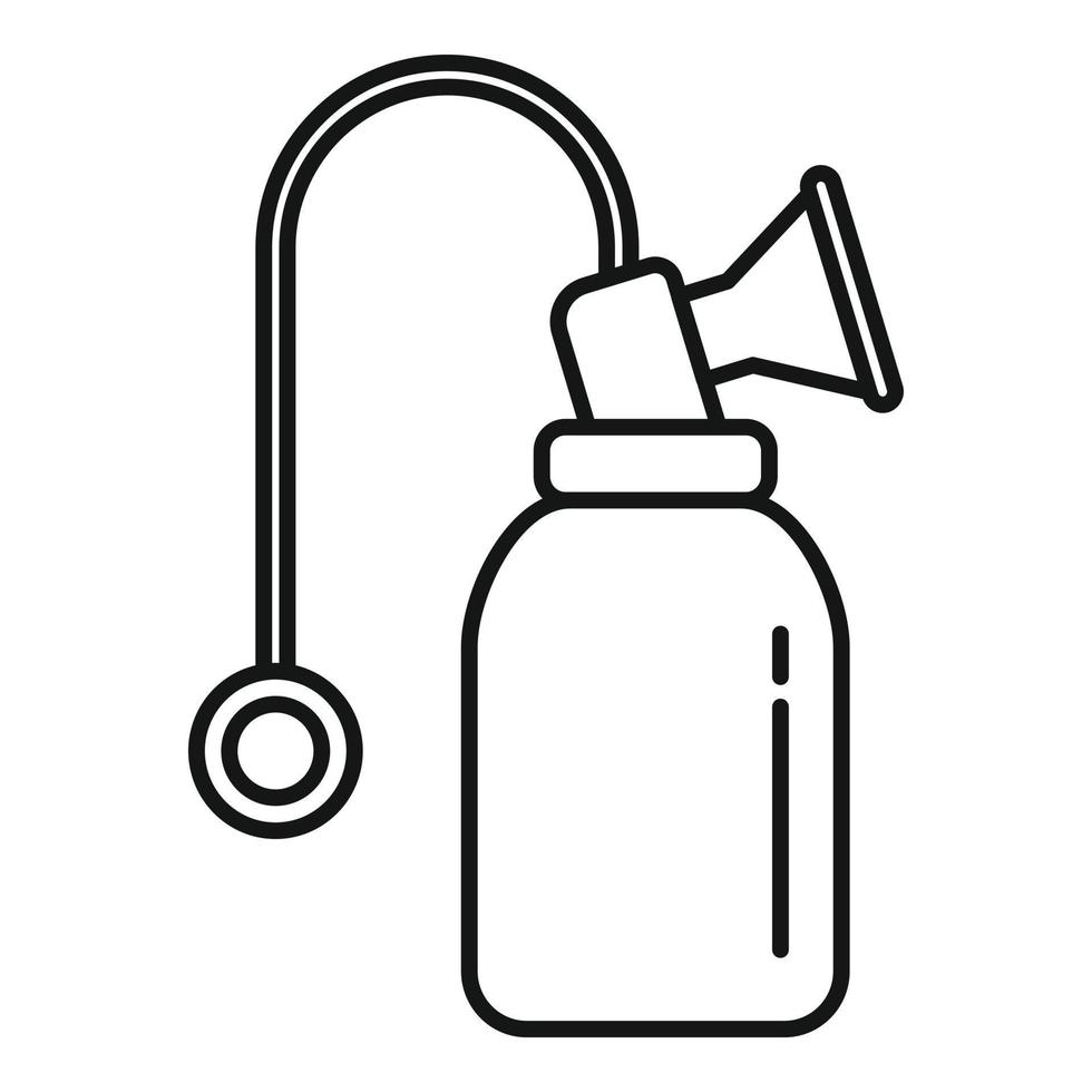 icono de extractor de leche materna, estilo de esquema vector