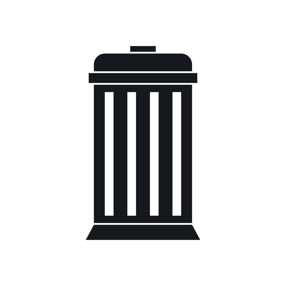 Trash can icon, simple style vector