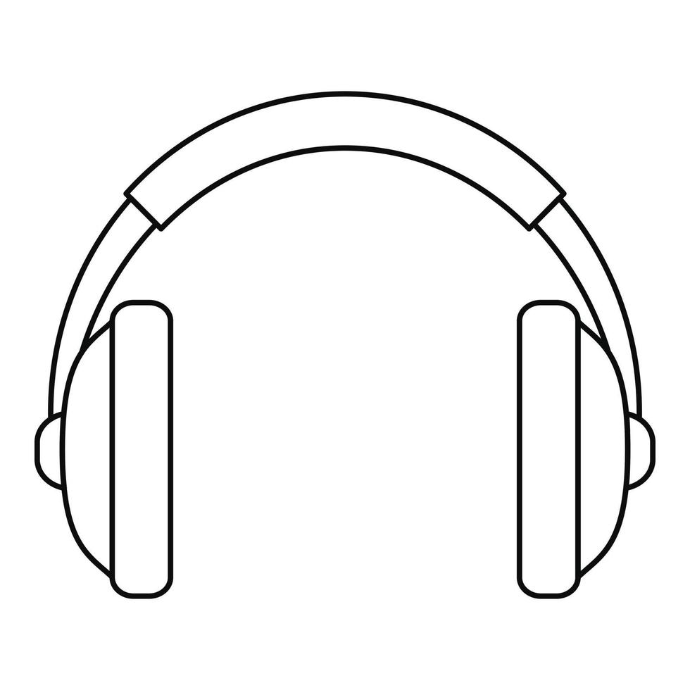 Rap headset icon, outline style vector