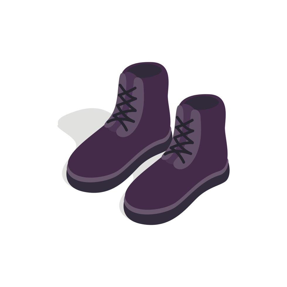 Pair of male boots icon, isometric 3d style vector