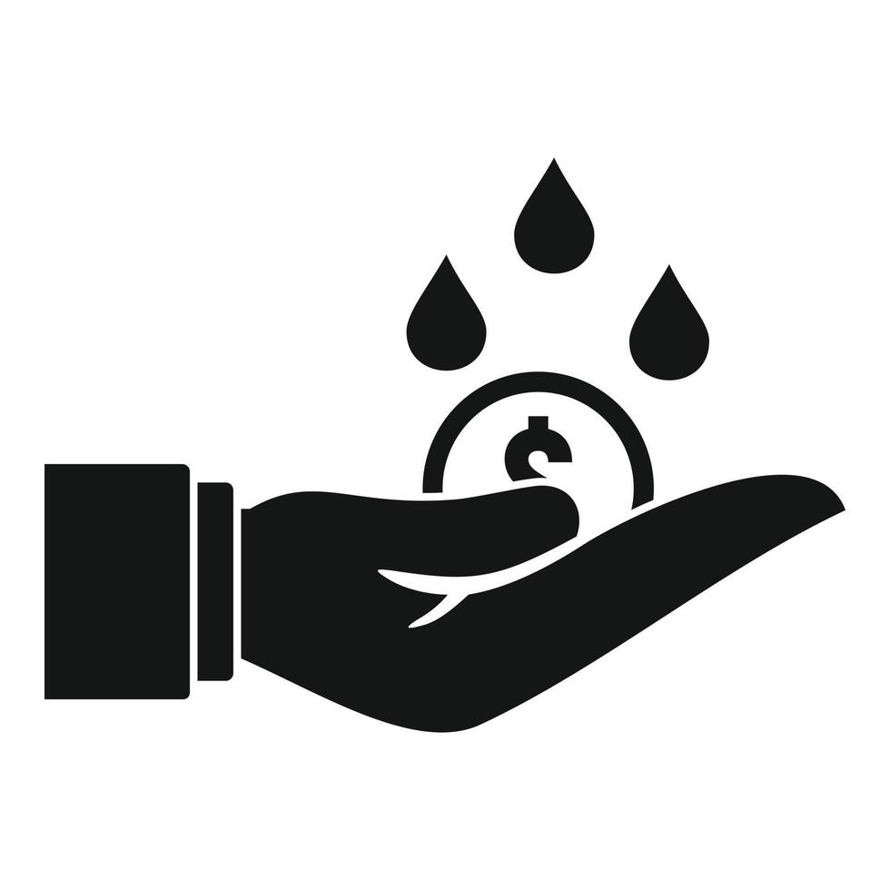 icono de lavado de dinero de mano rica, estilo simple vector