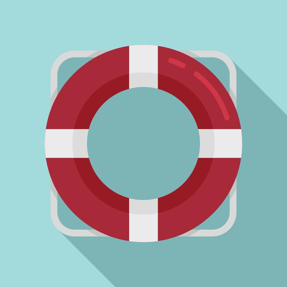 Survival life buoy icon, flat style vector