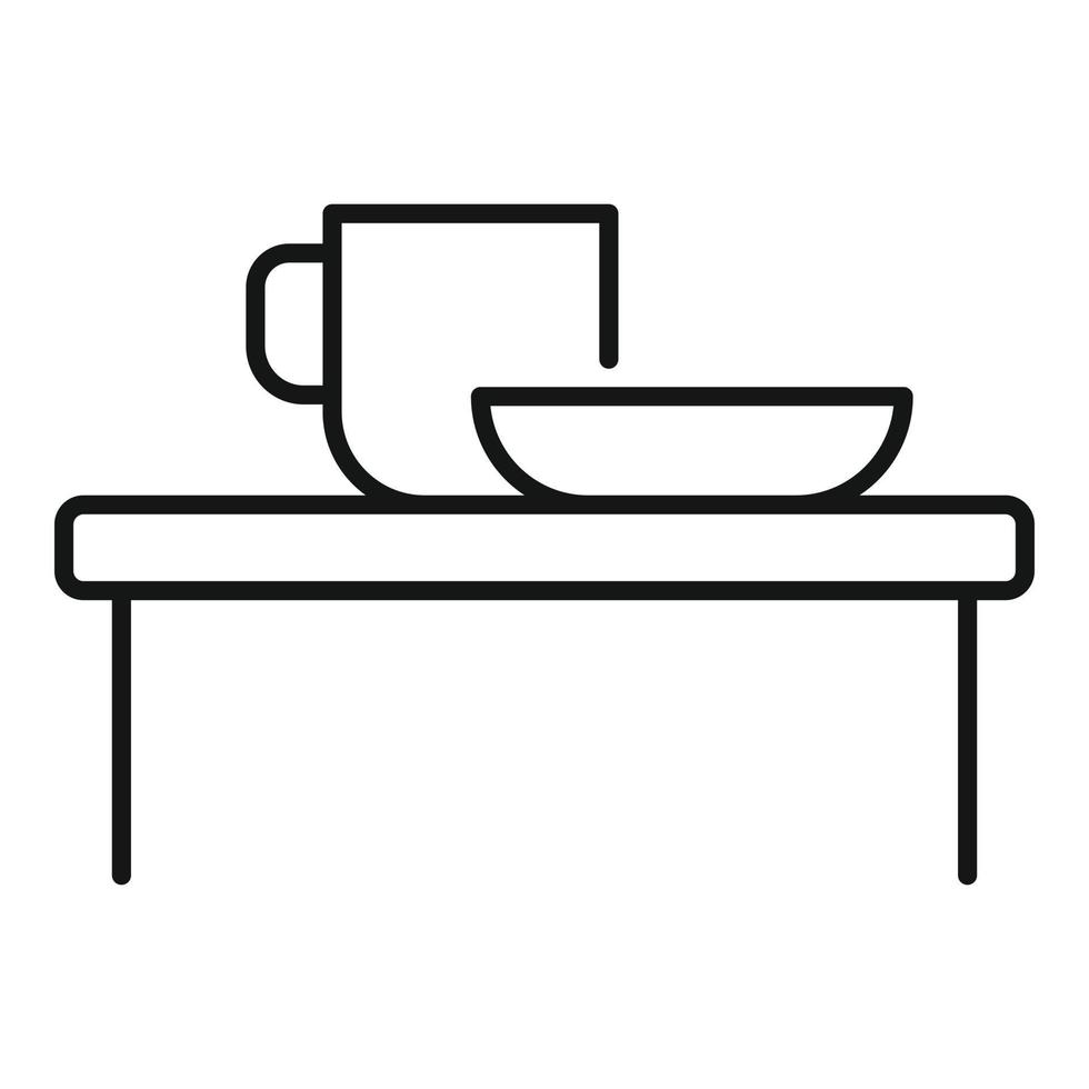 Childrens room play table icon, outline style vector