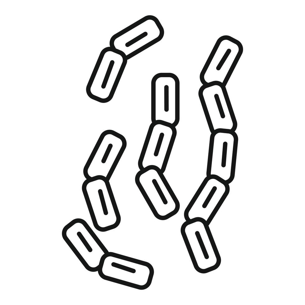 icono de infección bacteriana, estilo de esquema vector