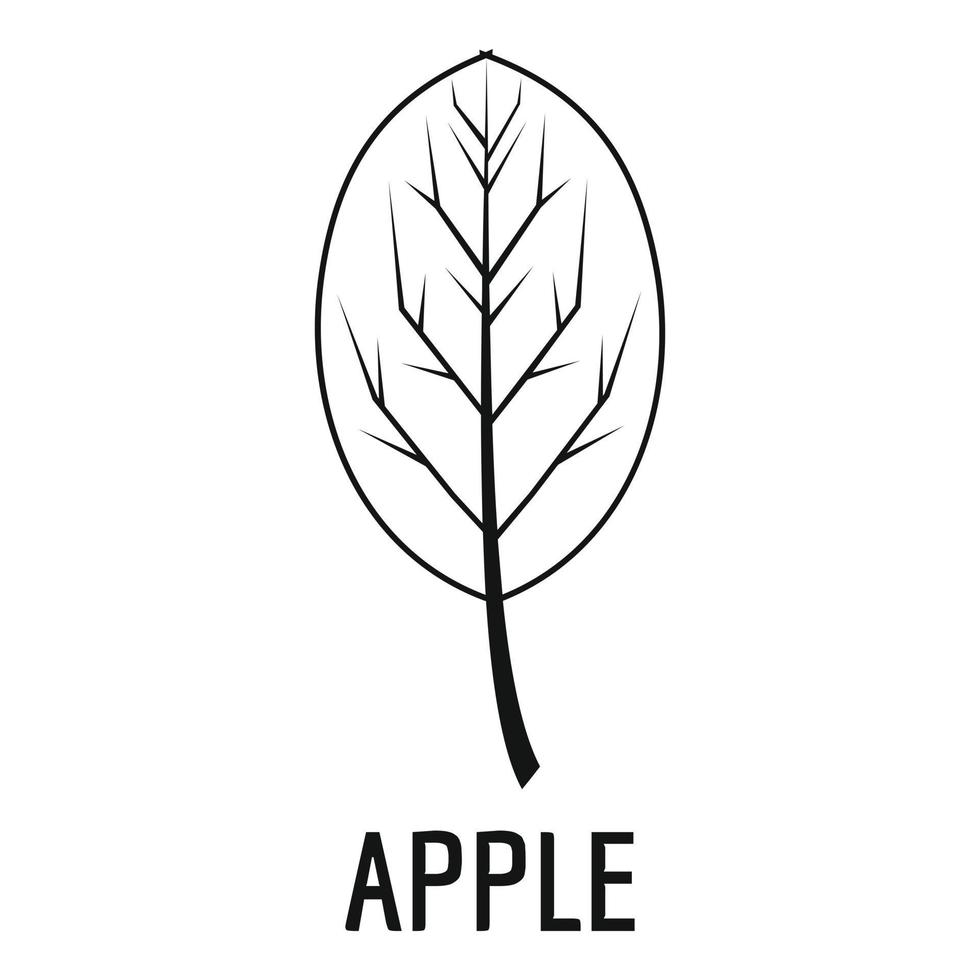 Apple leaf icon, simple black style 14624200 Vector Art at Vecteezy