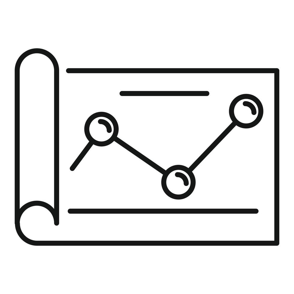 Paper point graph icon, outline style vector