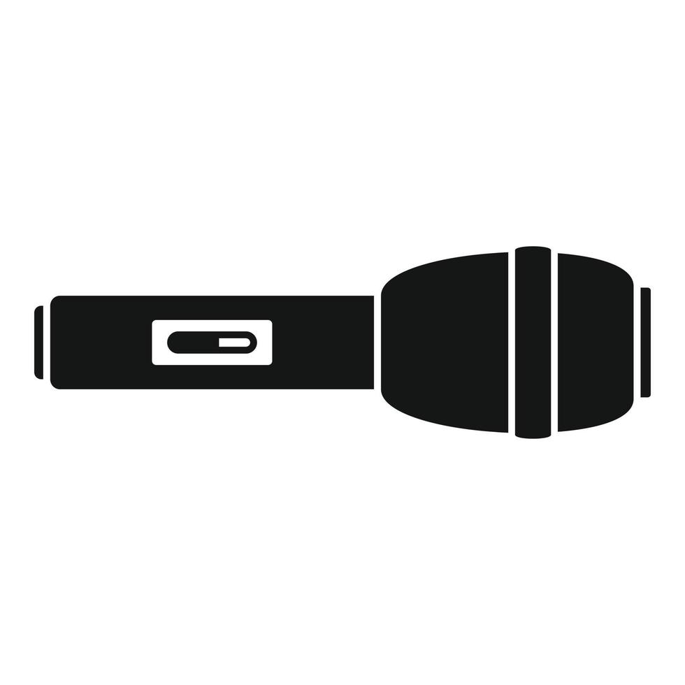 Metallic flashlight icon, simple style vector