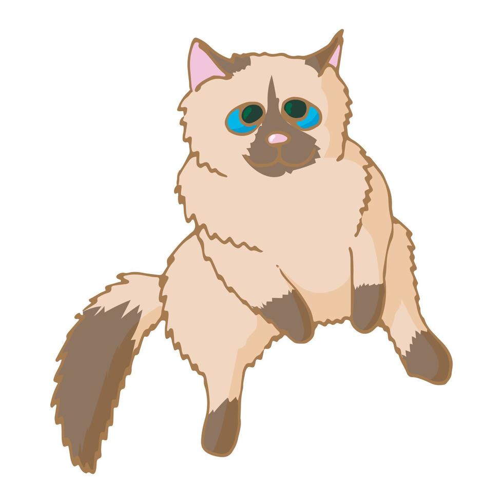 Cat icon, cartoon style vector