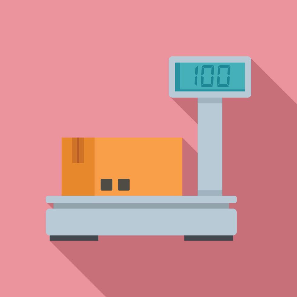 Warehouse scales icon, flat style vector