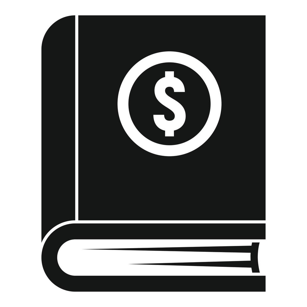 Finance book icon, simple style vector