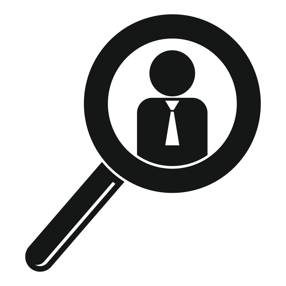 Man magnify glass icon, simple style vector
