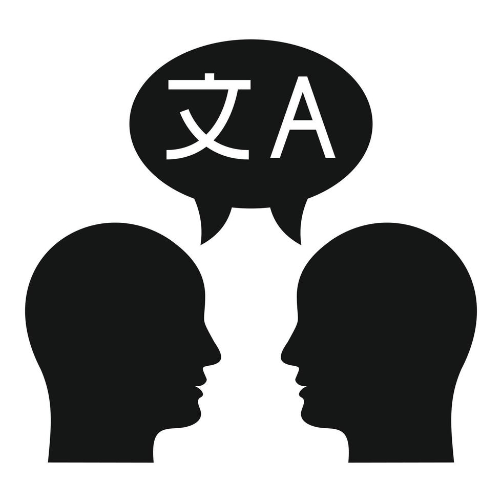 Conversation translator icon, simple style vector