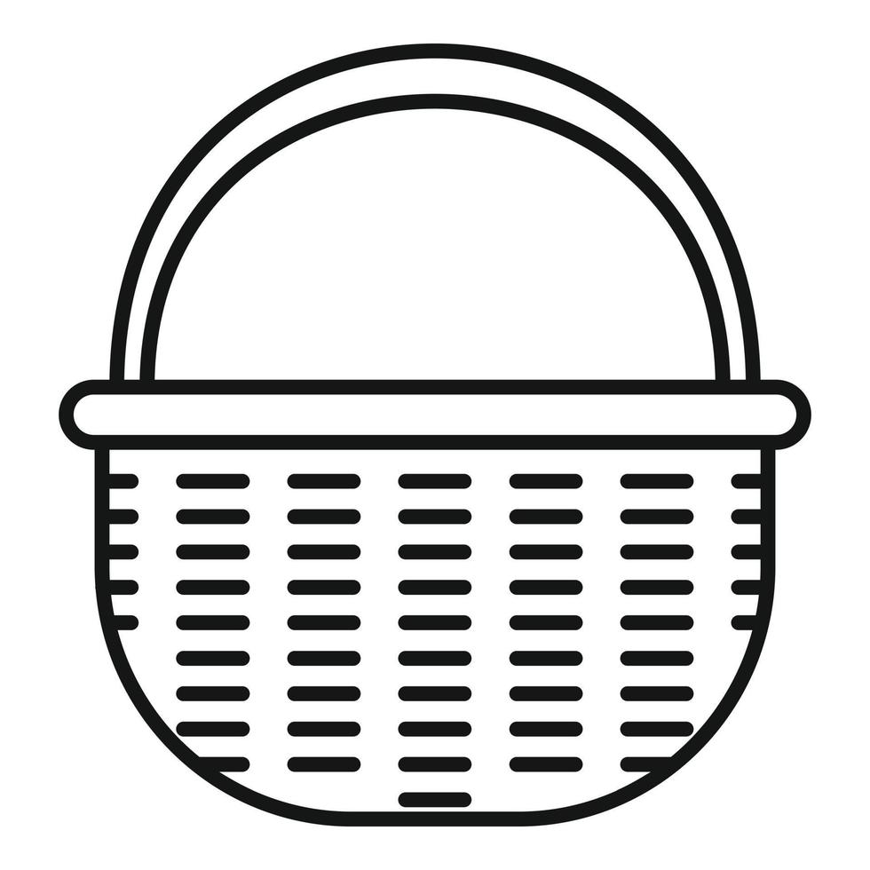 Wooden wicker icon, outline style vector