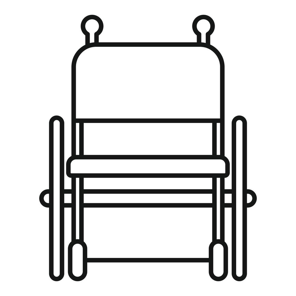 icono de silla de ruedas vacía, estilo de contorno vector