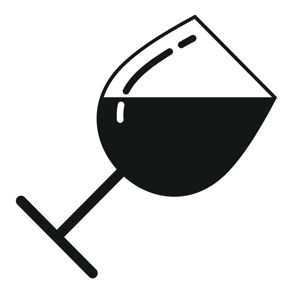 icono de media copa de vino, estilo simple vector