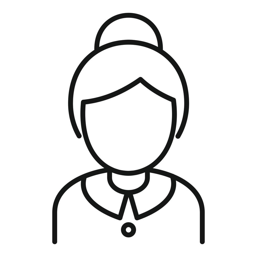 Room service woman icon, outline style vector