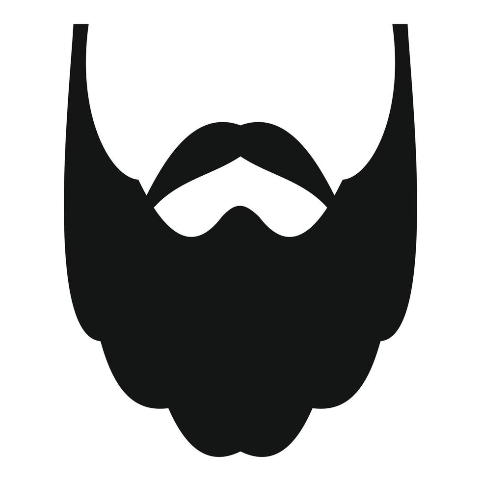 icono de barba larga, estilo simple. vector