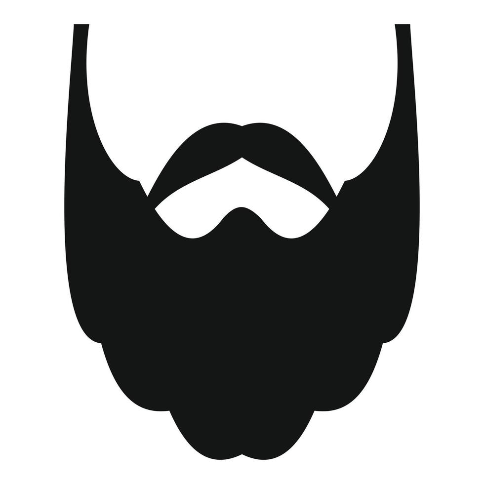 Long beard icon, simple style. vector