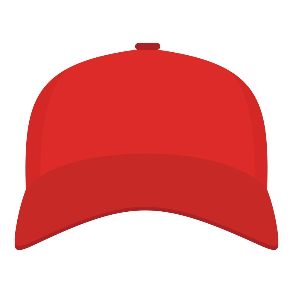 gorra de béisbol en el icono frontal, estilo plano. vector