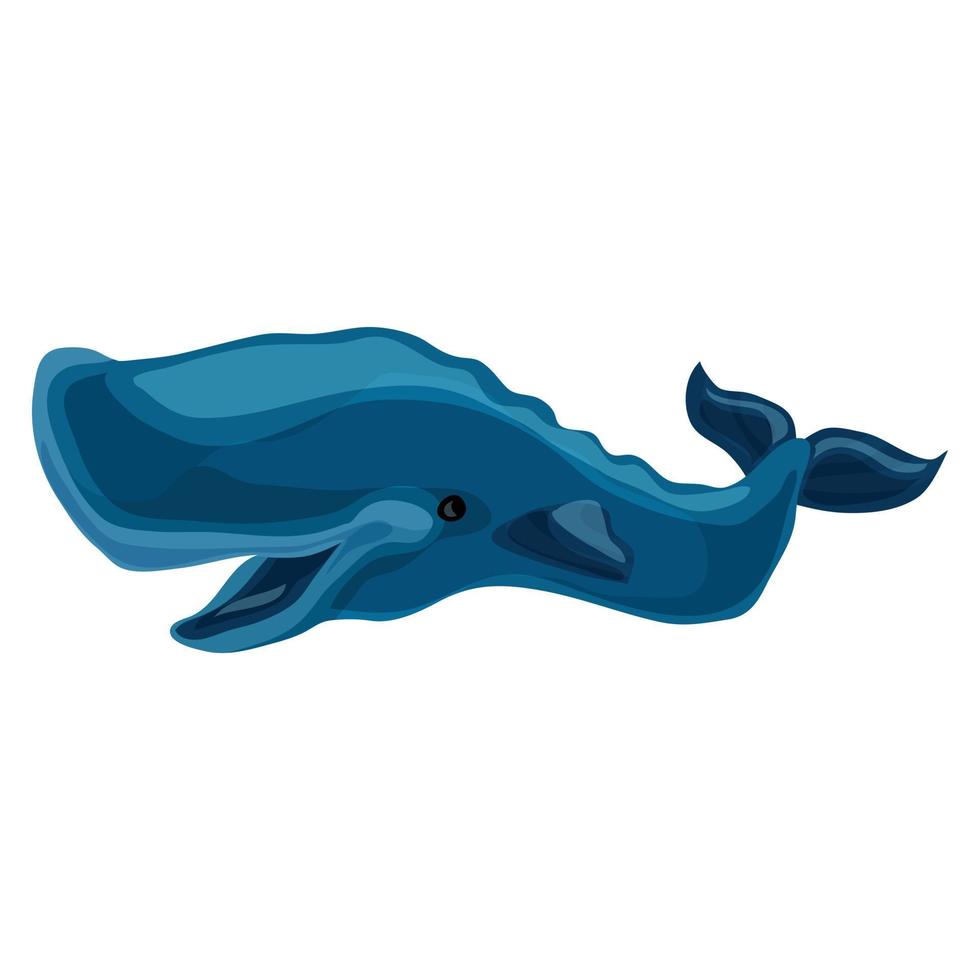 icono de ballena azul, estilo de dibujos animados vector