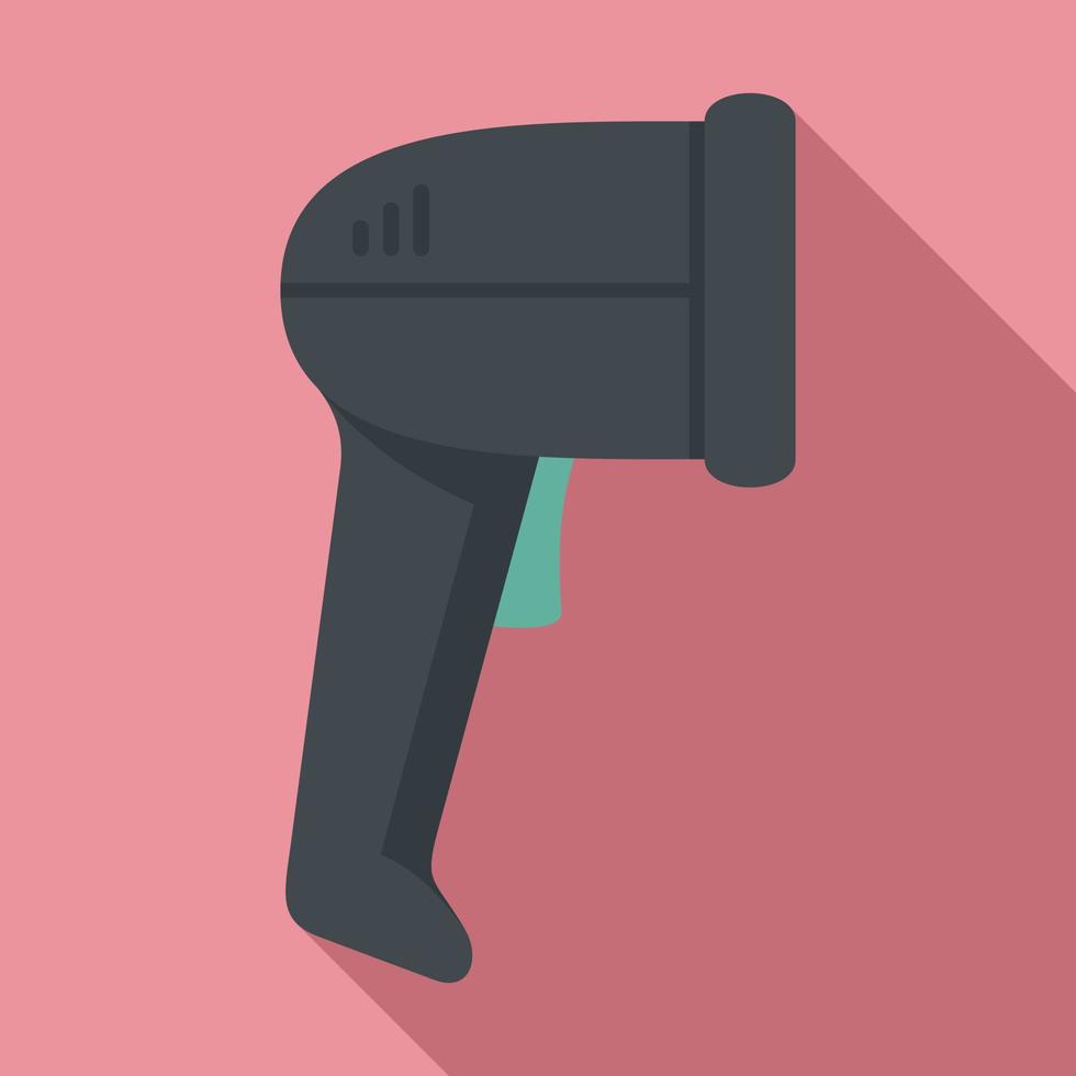 Small barcode scanner icon, flat style vector