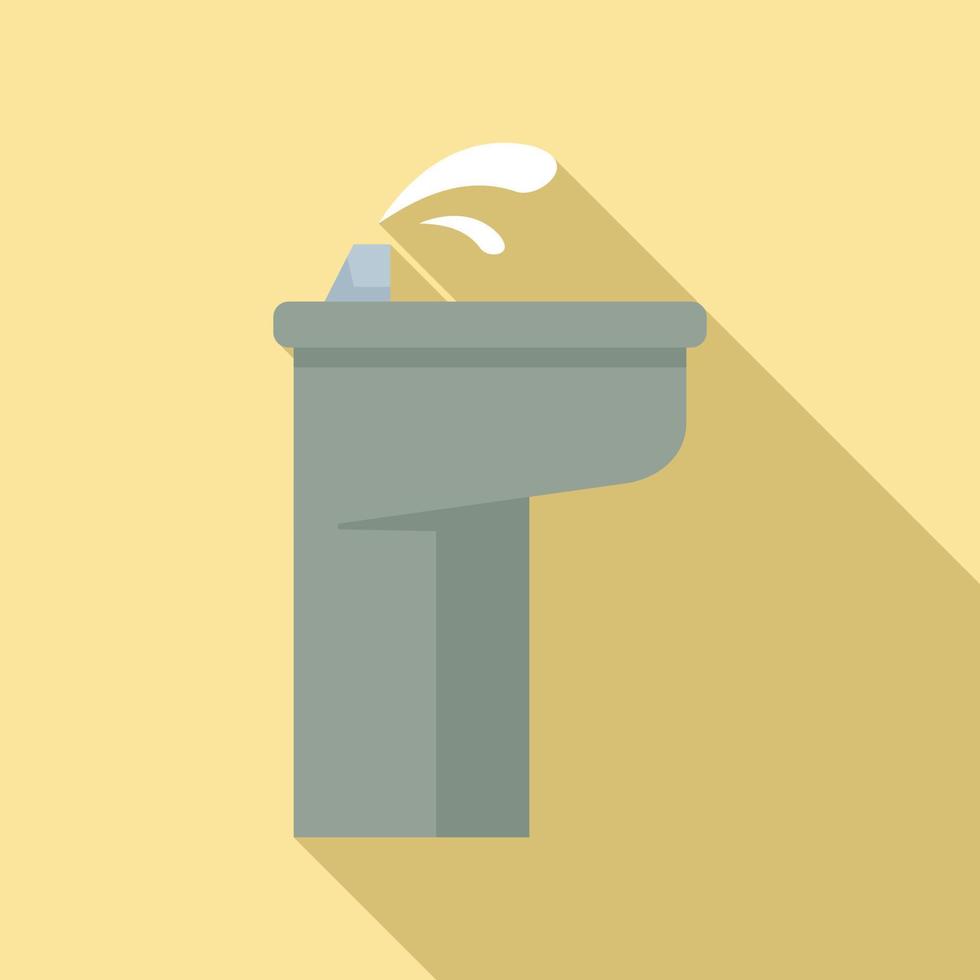 Airport drinking faucet icon, flat style vector