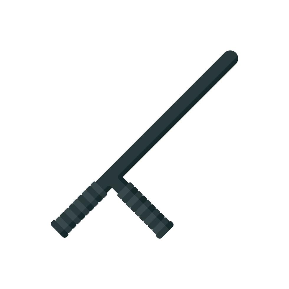 Police baton icon, flat style vector