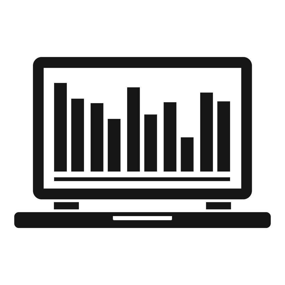 Notebook graph icon, simple style vector