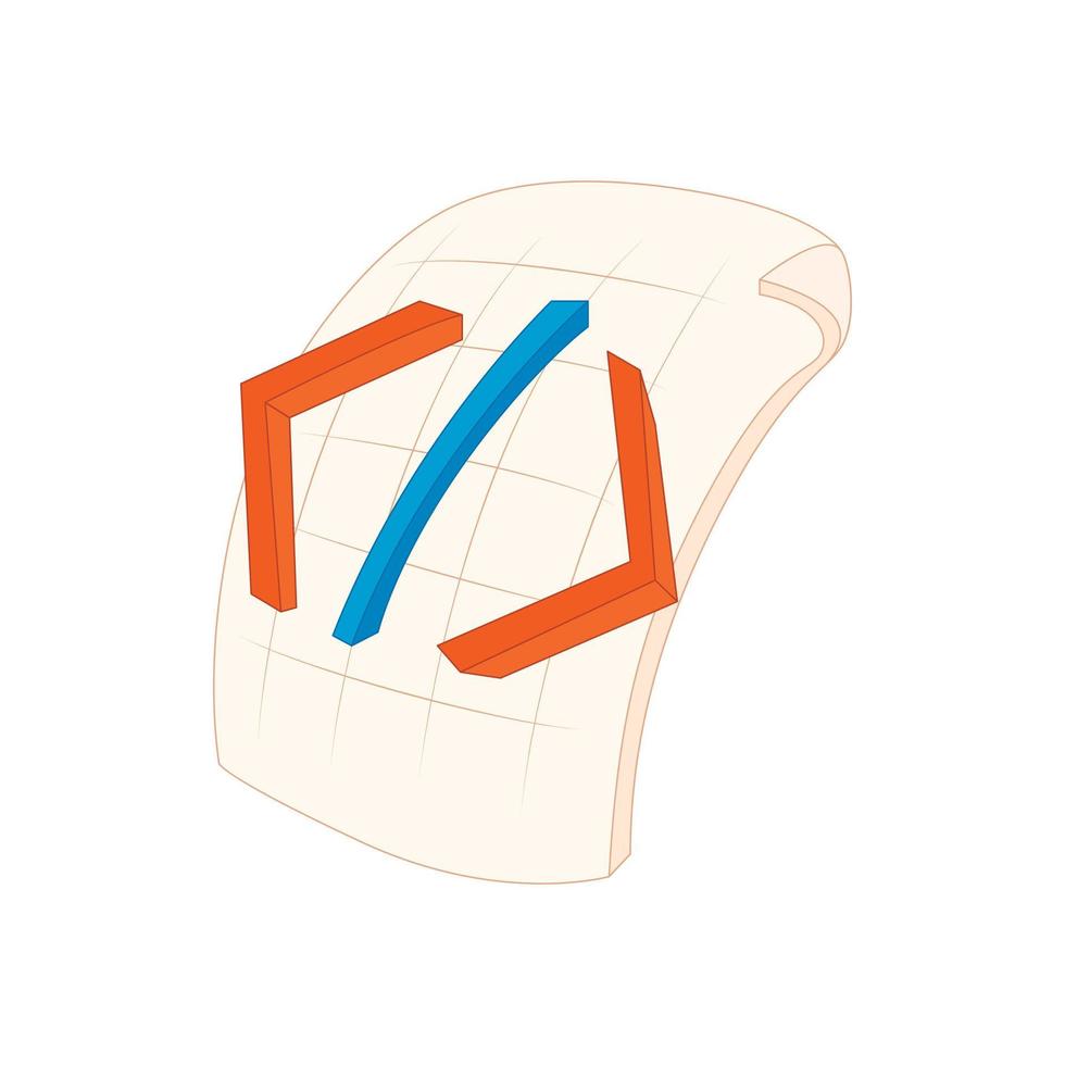 HTML file icon in cartoon style vector