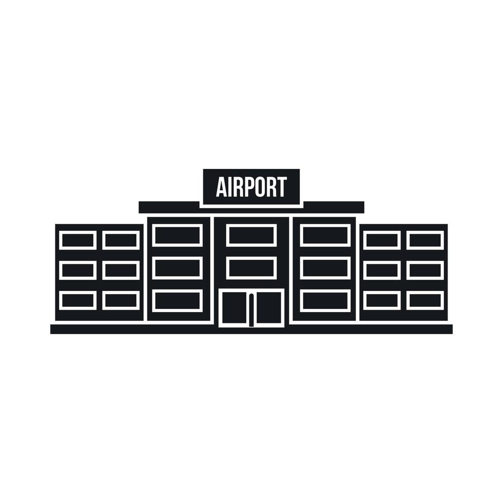icono de construcción del aeropuerto, estilo simple vector