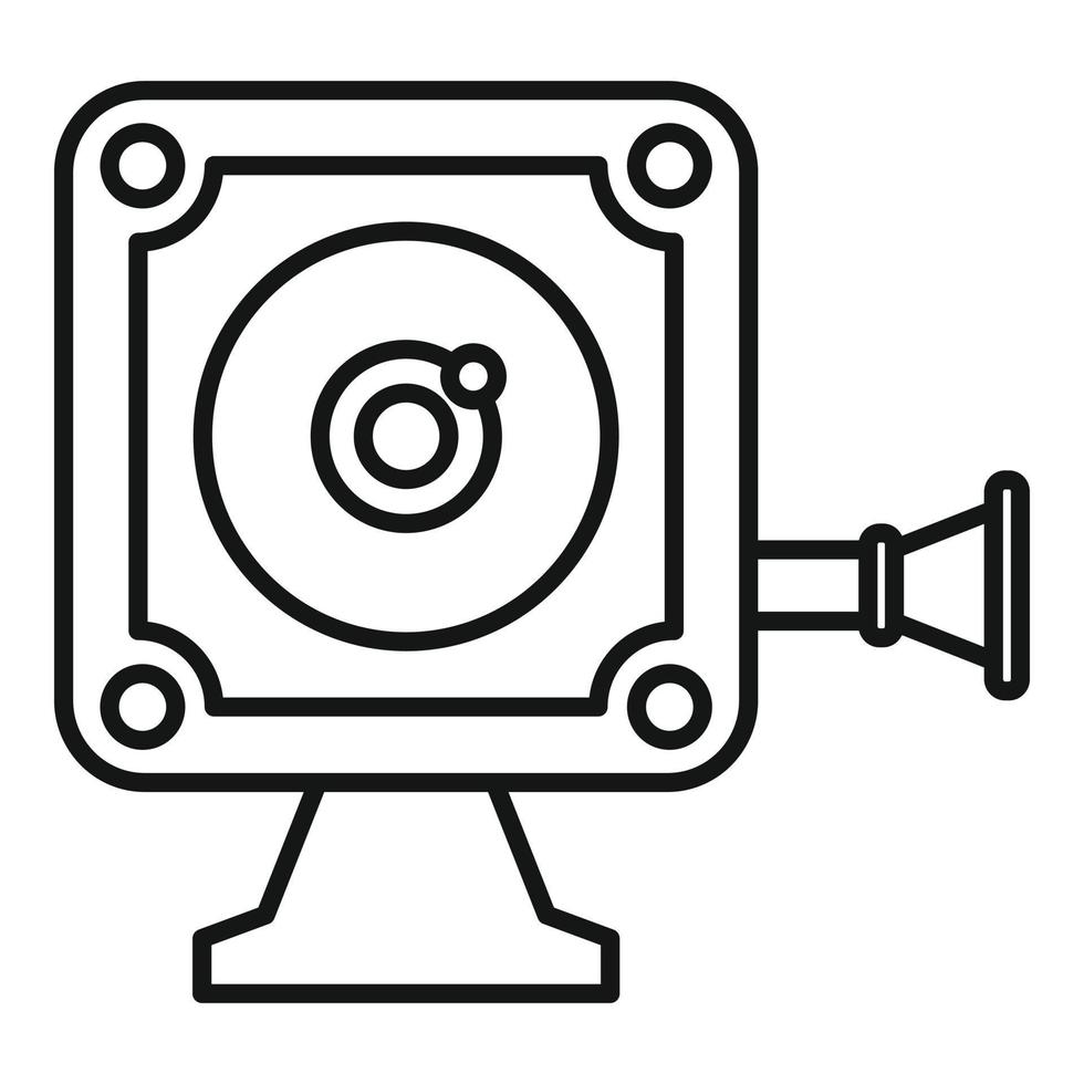 icono de cámara de acción pequeña, estilo de esquema vector