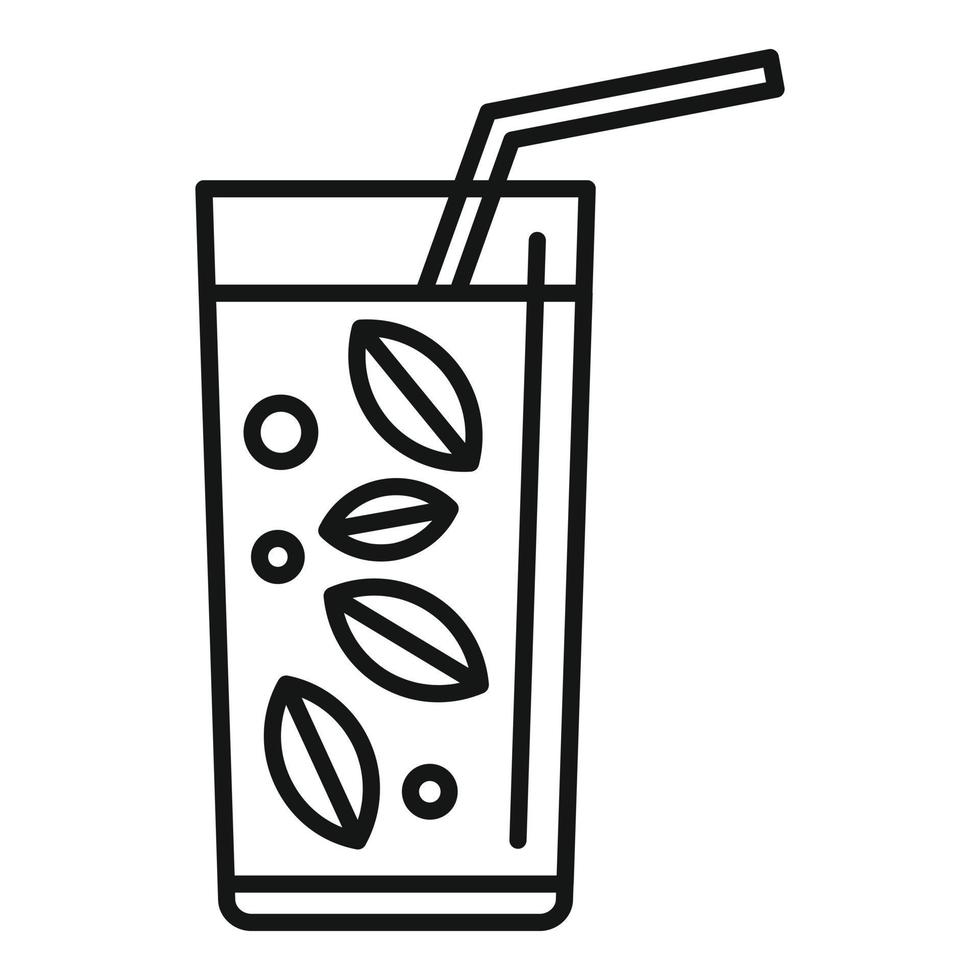 Detox cocktail icon, outline style vector