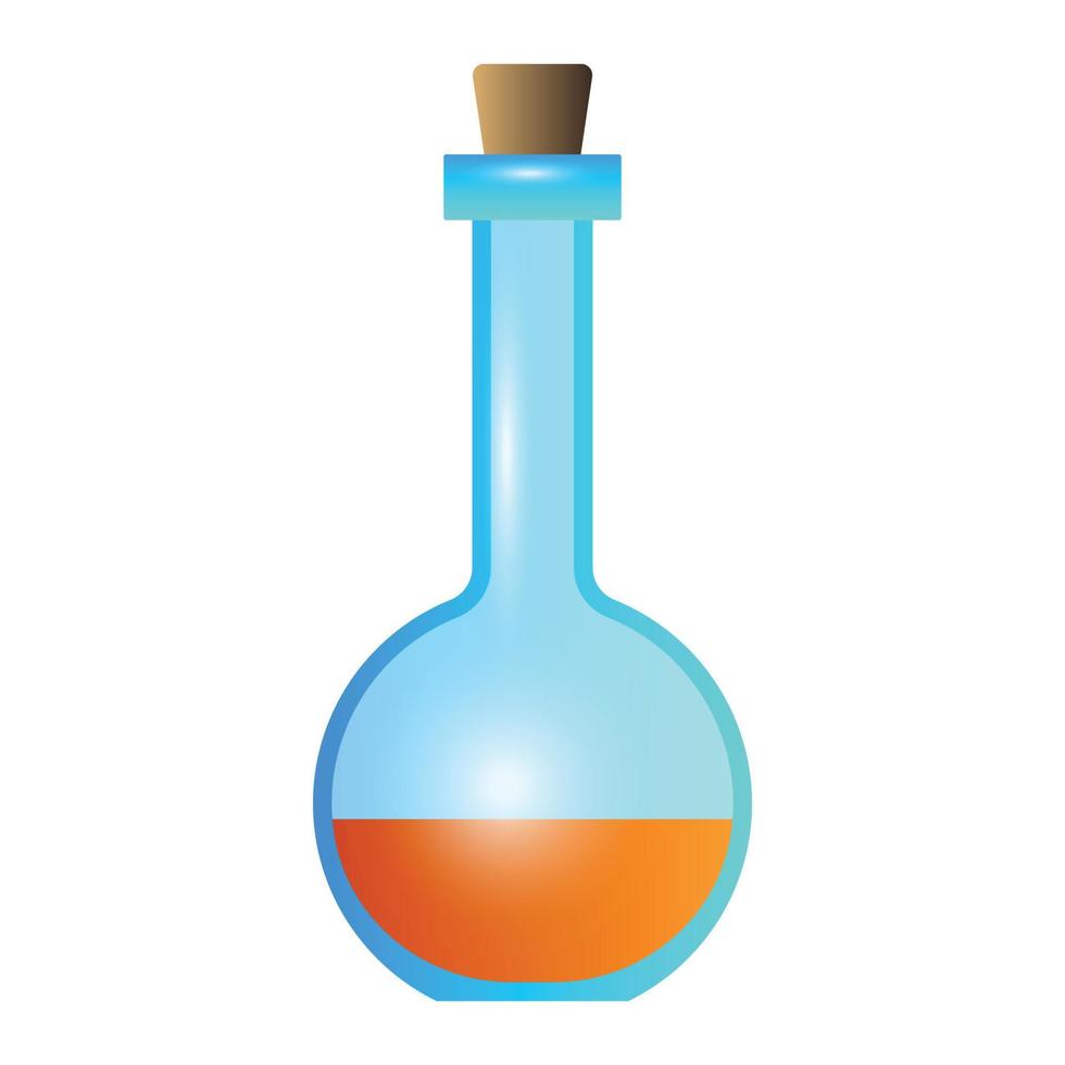 Flask potion icon, cartoon style vector