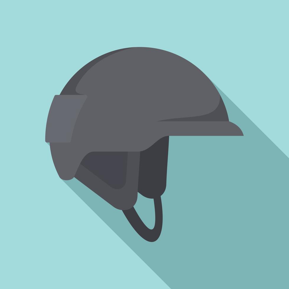 icono de casco de escalador industrial, estilo plano vector