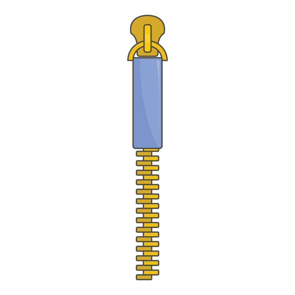 Thin zip icon, cartoon style vector