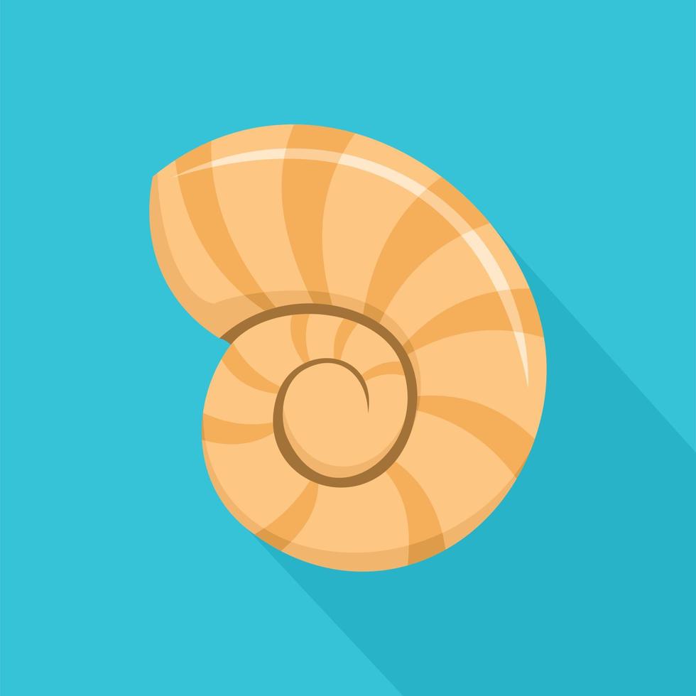 icono de concha de arrecife, estilo plano vector
