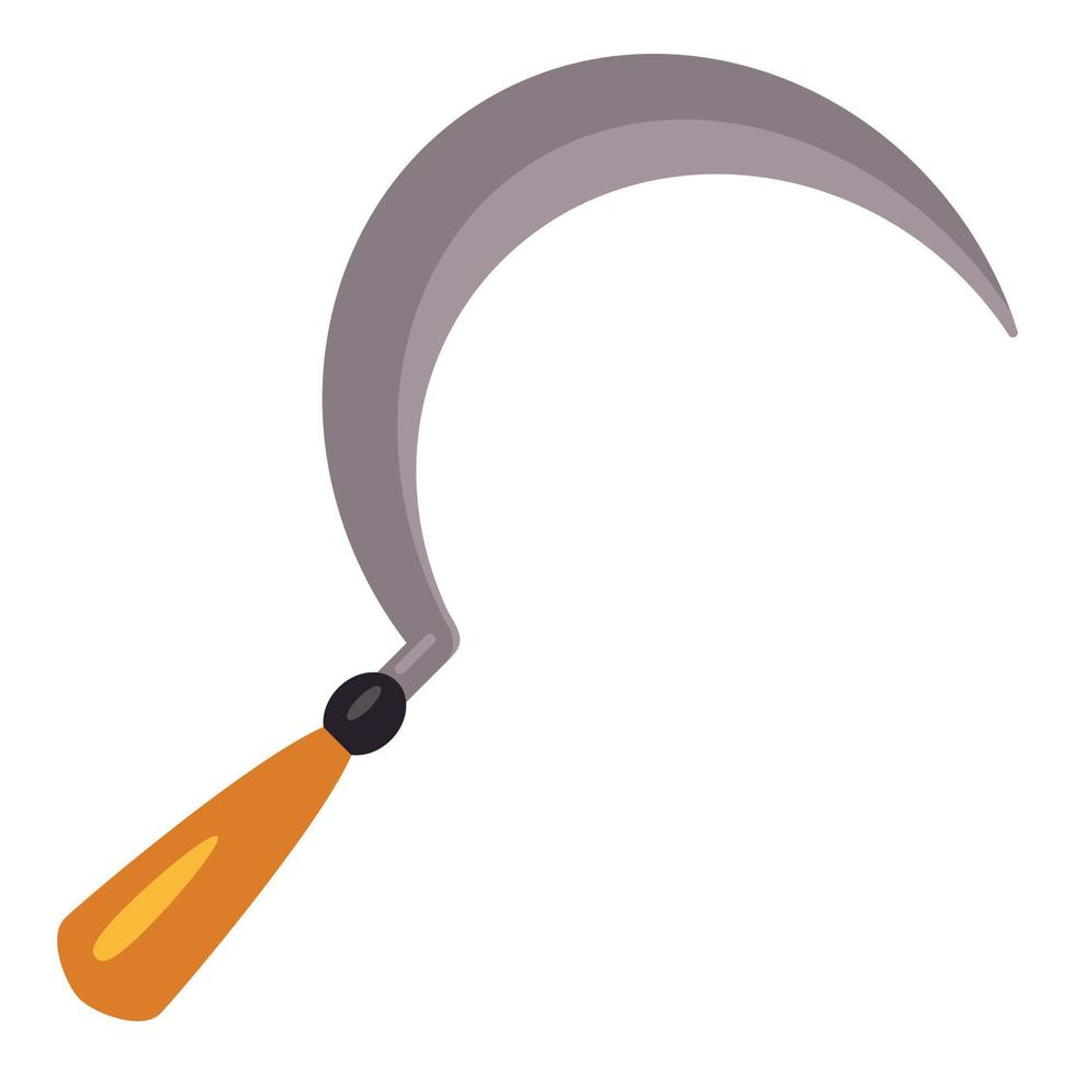 Garden sickle icon, cartoon style vector