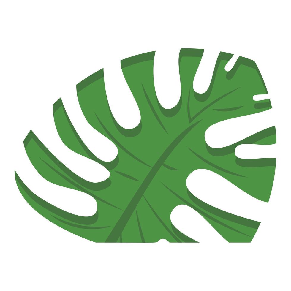 icono de hoja de monstera cortada, estilo de dibujos animados vector